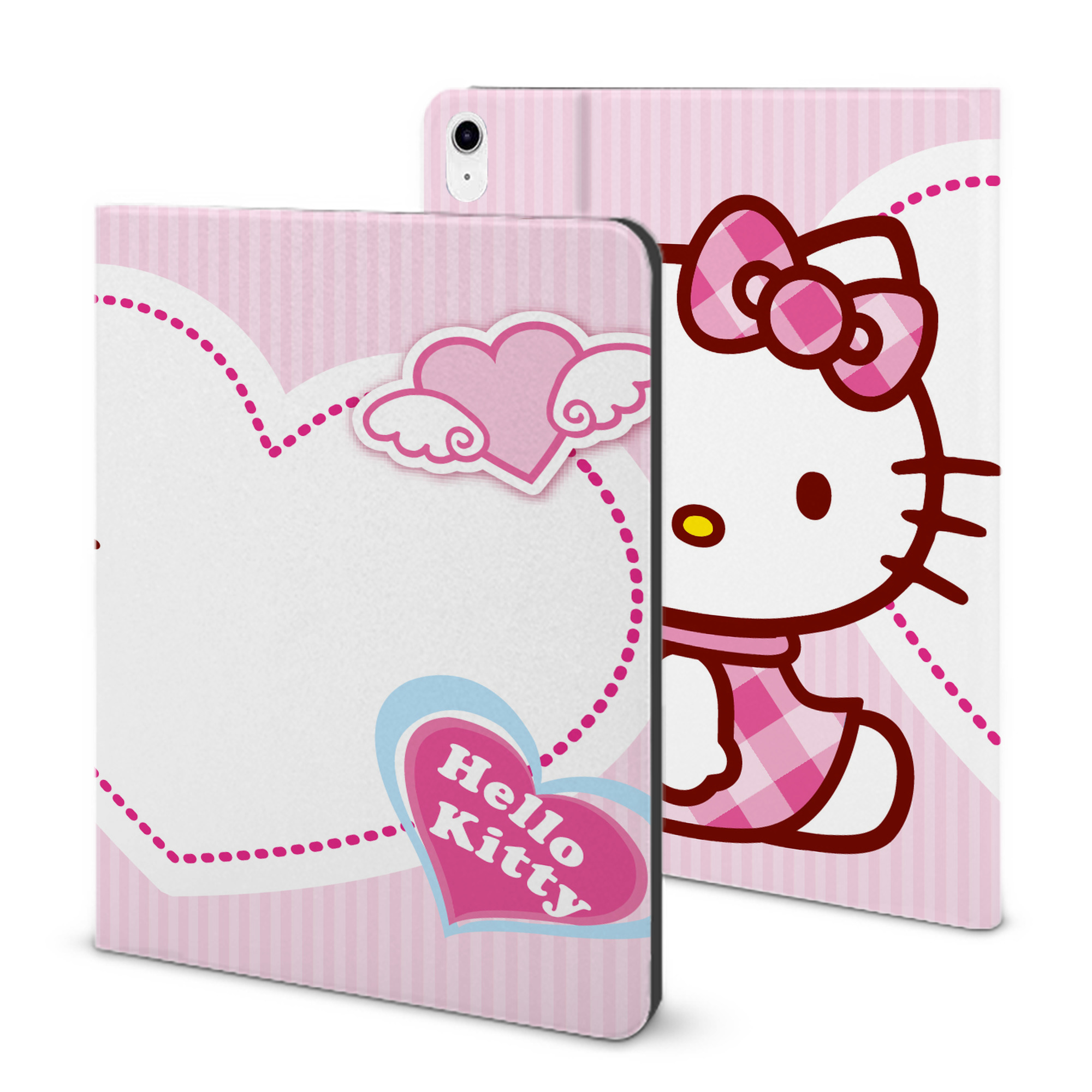 （画像用） Hello Kitty ハローキティ IPad ケース ブック型 PUレザー TPU 耐衝撃 軽量 薄型 ペン収納なし 全面保護 IPad 各モデル対応